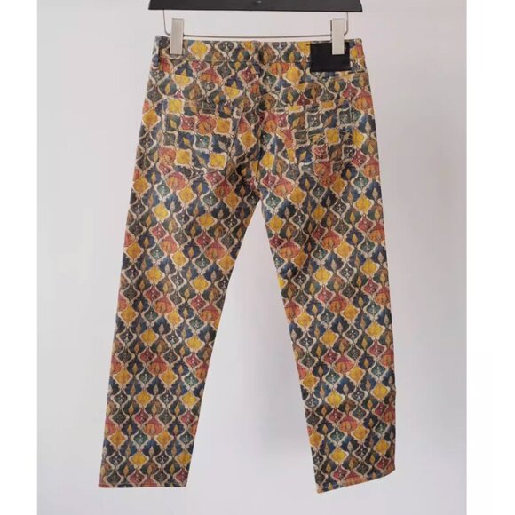 NWT R13 Boy Straight Jeans 24/25/26/27 Gold Orange Ikat - Picture 7 of 11